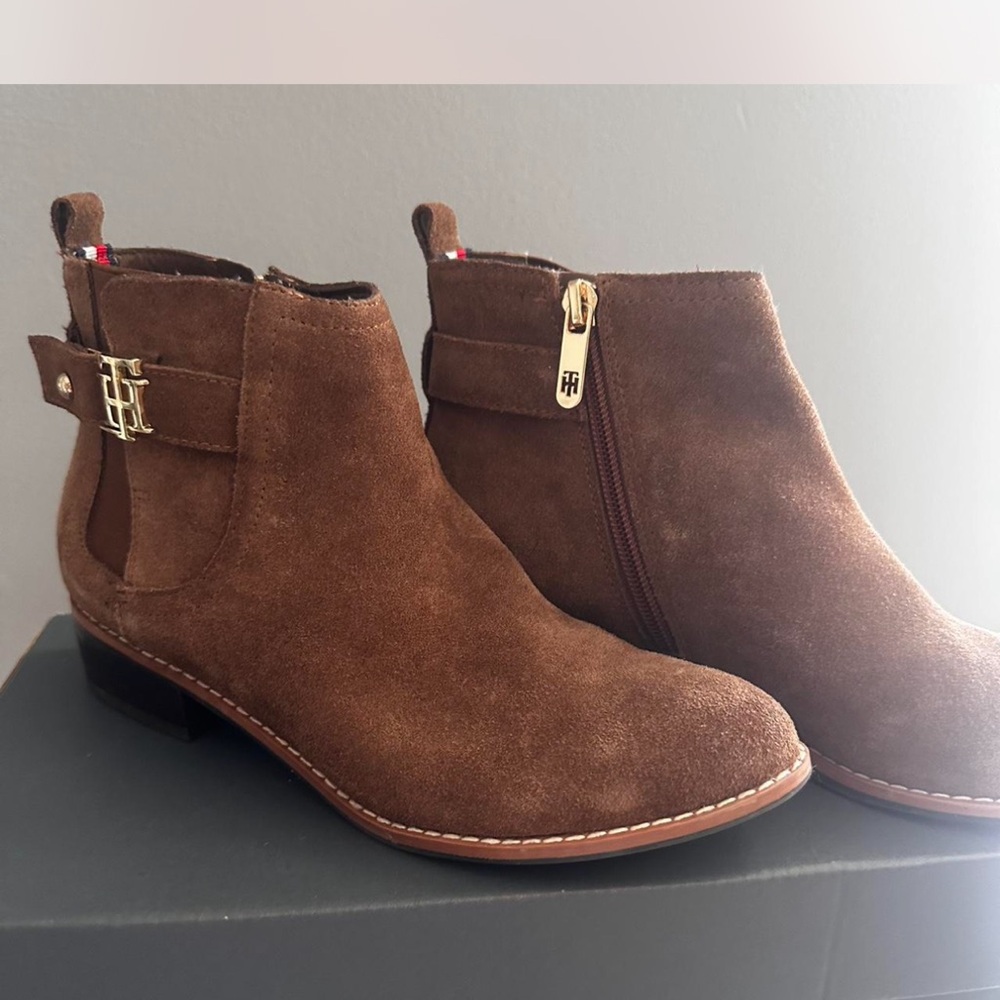 Tommy Hilfiger Brown Suede Ankle Boots